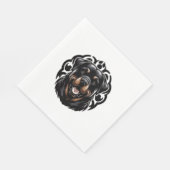 Rottweiler-Hund-Gesicht Serviette (Ecke)
