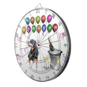 Rottweiler Hund glücklich Neues Jahr Dartscheibe (Vorderseite rechts)