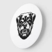 Rottweiler Hund Große Wanduhr (Winkel)