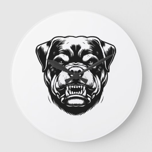 Rottweiler Hund Große Wanduhr (Vorderseite)