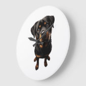 Rottweiler Hund Große Wanduhr (Winkel)