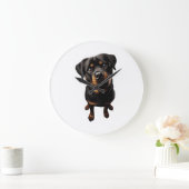 Rottweiler Hund Große Wanduhr (Zuhause)