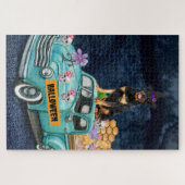 Rottweiler Hund Halloween LKW Beängstigende Nacht Puzzle (Horizontal)