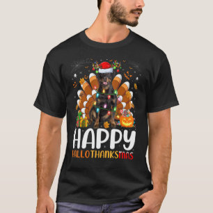 Rottweiler Hund Halloween Weihnachtsfest Hallothan T-Shirt