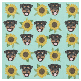 Rottweiler-Hund hat Sonnenblumenminze Stoff