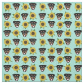 Rottweiler-Hund hat Sonnenblumenminze Stoff (Muster)