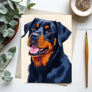 Rottweiler-Hund Haustier Malerei Postkarte