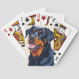 Rottweiler | Hund Haustier Malerei Spielkarten