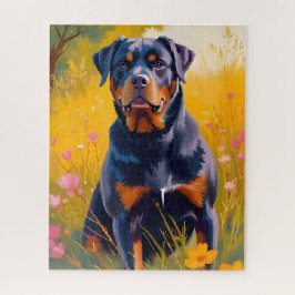 Rottweiler-Hund Haustier-Porträtmalerei Aquarell Puzzle