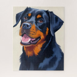 Rottweiler-Hund Haustiermalerei Wasserfarbe Puzzle