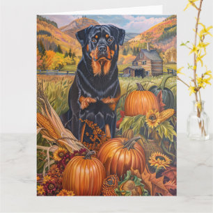 Rottweiler-Hund Herbsternte Erntedankfest  Karte