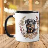 Rottweiler Hund Herbstkranz Tasse