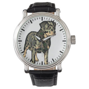 Rottweiler Hund Herrenmode Armbanduhr