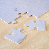 Rottweiler Hund im Schnee sitzend im Weihnachtswag Puzzle (Seite)