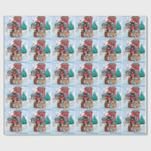 Rottweiler Hund im Schnee Weihnachtshaus Geschenkpapier (Flach)