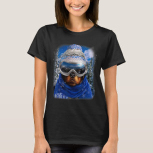 Rottweiler Hund im Winter Ski Snowboarden Sport Wi T-Shirt