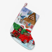 Rottweiler Hund in der Weihnachtslieferung LKW Sch Kleiner Weihnachtsstrumpf (Vorderansicht (hängend))