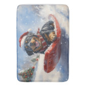 Rottweiler Hund in Sledge Let it Schnee Weihnachte Badematte (Vorderseite Vertikal)