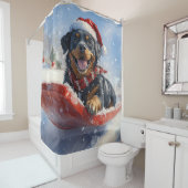 Rottweiler Hund in Sledge Let it Schnee Weihnachte Duschvorhang (Beispiel)