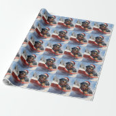 Rottweiler Hund in Sledge Let it Schnee Weihnachte Geschenkpapier (Ungerollt)
