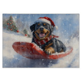 Rottweiler Hund in Sledge Let it Schnee Weihnachte Schneidebrett (Vorderseite)