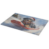 Rottweiler Hund in Sledge Let it Schnee Weihnachte Schneidebrett (Ecke)