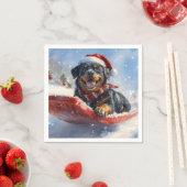 Rottweiler Hund in Sledge Let it Schnee Weihnachte Serviette (Beispiel)