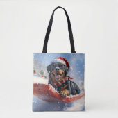 Rottweiler Hund in Sledge Let it Schnee Weihnachte Tasche (Vorderseite)