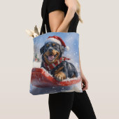 Rottweiler Hund in Sledge Let it Schnee Weihnachte Tasche (Von Nahem)