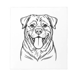 Rottweiler-Hund Line Art � minimalistischer Kunsts Notizblock
