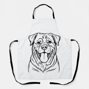 Rottweiler-Hund Line Art � minimalistischer Kunsts Schürze