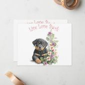 Rottweiler Hund Mama Floral Mitteilungskarte (Vorderseite/Rückseite Beispiel)