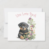 Rottweiler Hund Mama Floral Mitteilungskarte (Rückseite)