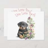 Rottweiler Hund Mama Floral Mitteilungskarte (Vorne/Hinten)