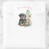 Rottweiler Hund Mama Floral Quadratischer Aufkleber (Tasche)