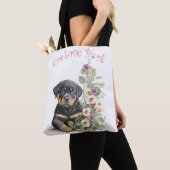 Rottweiler Hund Mama Floral Tasche (Von Nahem)