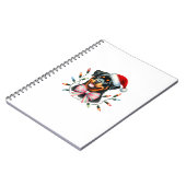 Rottweiler Hund mit Coquette Bow Weihnachts Matchi Notizblock (Linke Seite)