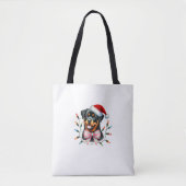 Rottweiler Hund mit Coquette Bow Weihnachts Matchi Tasche (Vorderseite)