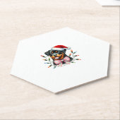 Rottweiler Hund mit Coquette Bow Weihnachts Matchi Untersetzer (angewinkelt)