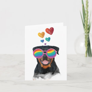 Rottweiler-Hund mit Herzen Valentinstag Karte