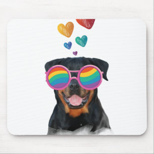 Rottweiler-Hund mit Herzen Valentinstag Mousepad