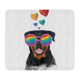 Rottweiler-Hund mit Herzen Valentinstag Schneidebrett