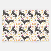 Rottweiler Hund mit Weihnachtsmannmütze Weihnachte Geschenkpapier Set (Vorderseite 3)