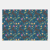 Rottweiler Hund mit Weihnachtsmannmütze Weihnachte Geschenkpapier Set (Vorderseite 2)