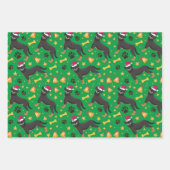 Rottweiler Hund mit Weihnachtsmannmütze Weihnachte Geschenkpapier Set (Vorderseite)