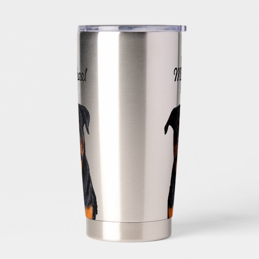 Rottweiler Hund Monogramm Hund Vater Züchter Thermobecher (Links)