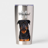 Rottweiler Hund Monogramm Hund Vater Züchter Thermobecher (Vorderseite)