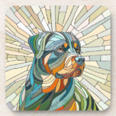 Rottweiler-Hund - Mosaikkunst Getränkeuntersetzer (Vorderseite)