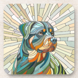 Rottweiler-Hund - Mosaikkunst Getränkeuntersetzer
