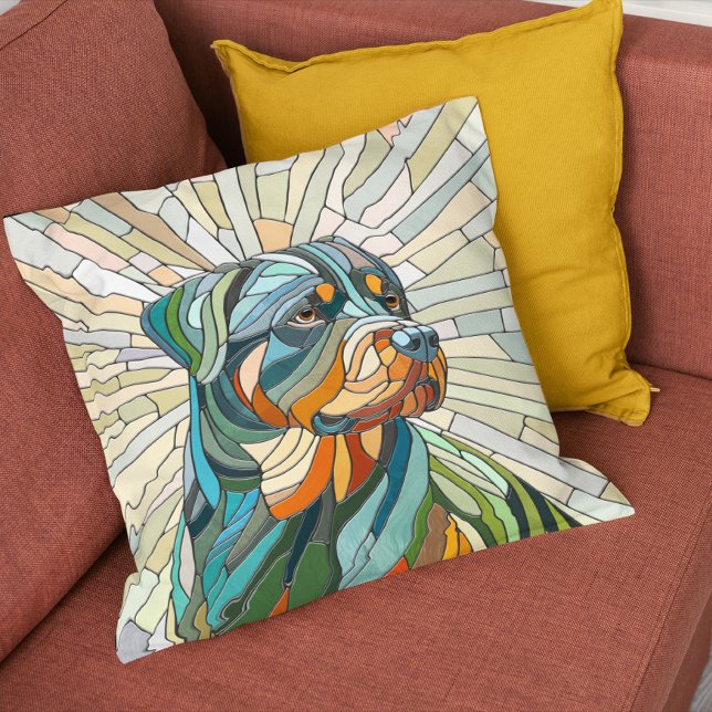 Rottweiler-Hund - Mosaikkunst Kissen (Von Creator hochgeladen)